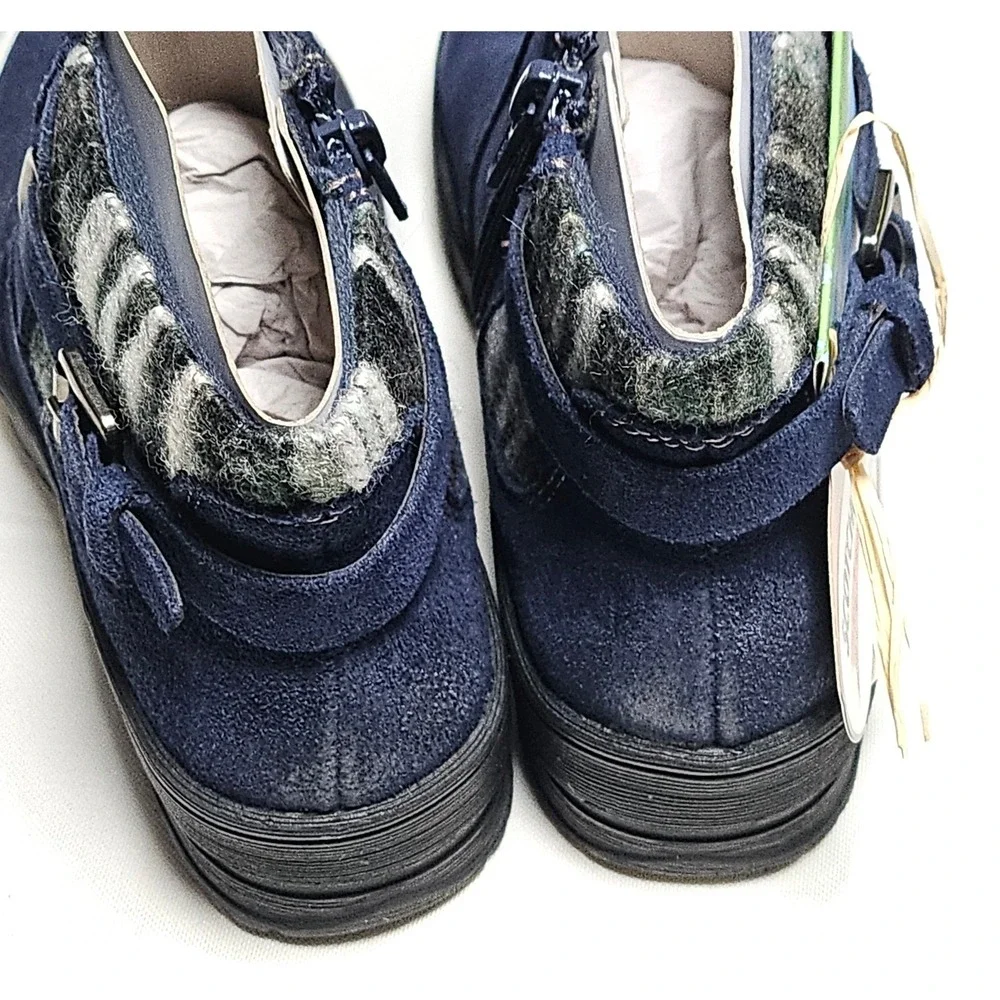 Earth Origins Tate Blue Suede‎ Boots Water Repellent Aztec Sweater Womens 5.5